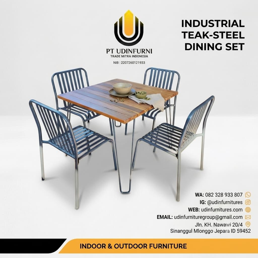 Iron dining chairs and table