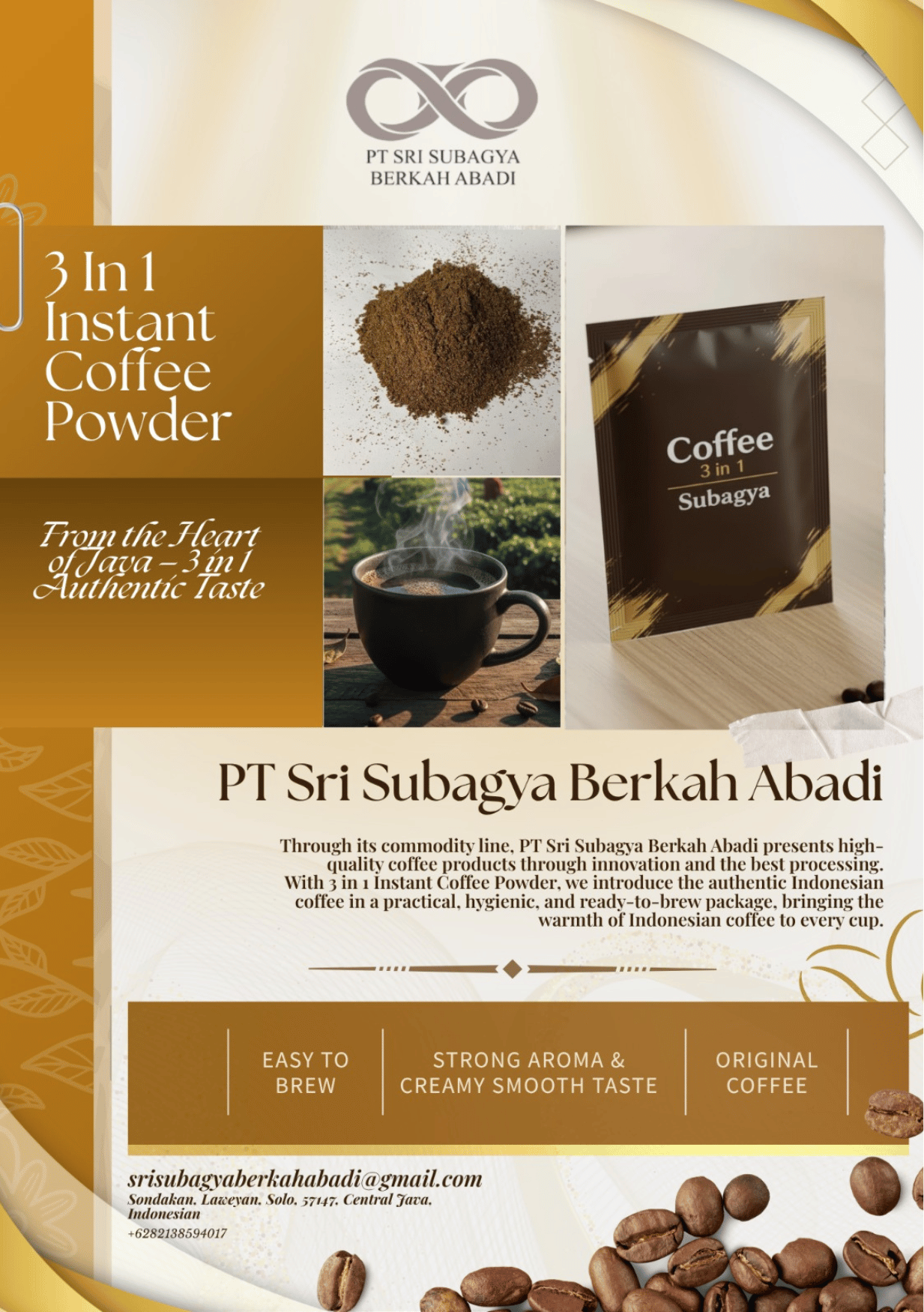 3 in 1 Instant Coffee Powder Blend