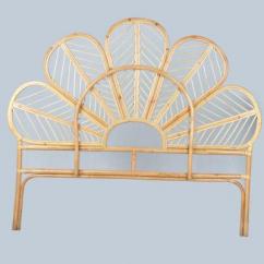 Rattan Headboard Flower Design Natural